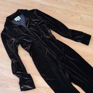 Chic Brown Velvet Jumpsuit
